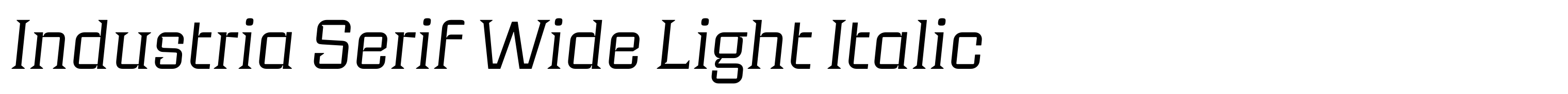 Industria Serif Wide Light Italic